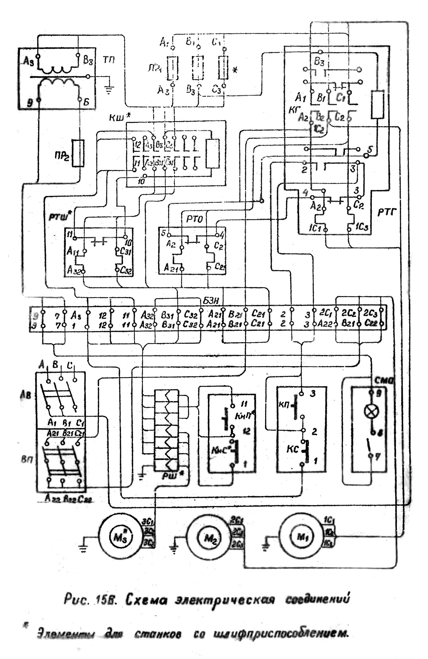 Схема з'єднань токарно-гвинторізного верстата 1А62Г Схема з'єднань токарно-гвинторізного верстата 1А62Г